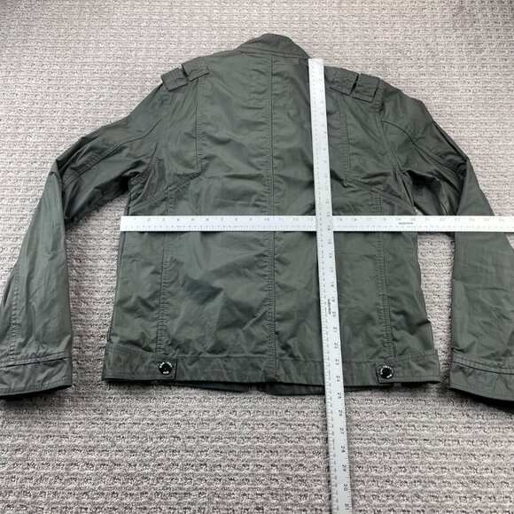 Dissident Men's Biker Jacket Size Medium M Olive Green - DEFECT - Button - Picture 6 of 8